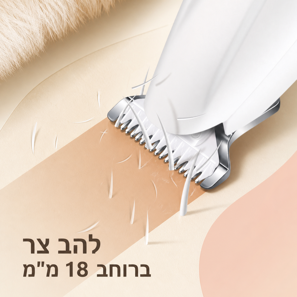 תקריב להב PawCut לבן ברוחב כ־18 מ״מ